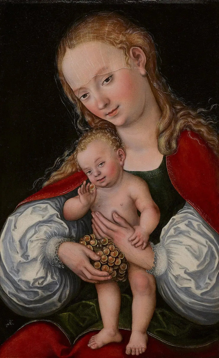 La Virgen con el Niño y uvas - Lucas Cranach el Viejo
