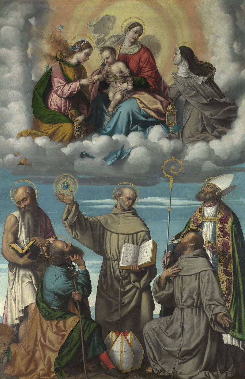 La Virgen con el Niño y santos - Alessandro Bonvicino
