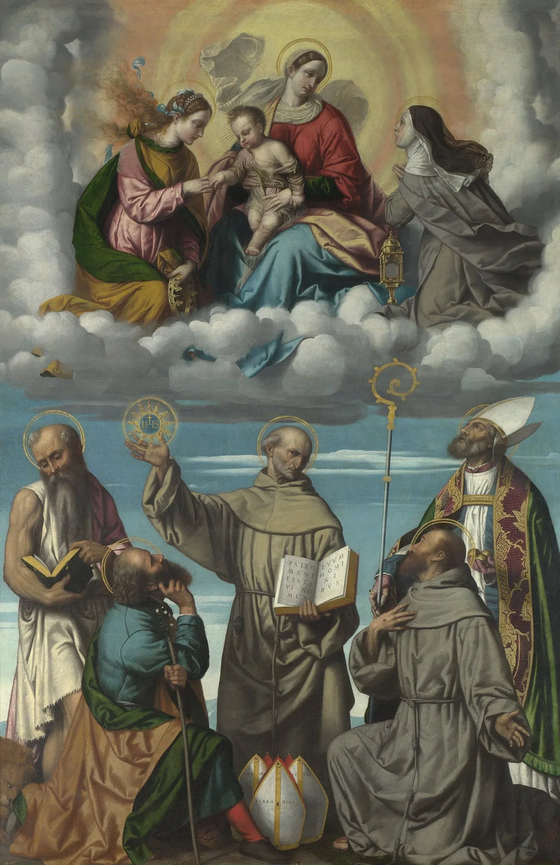La Virgen con el Niño y santos - Alessandro Bonvicino