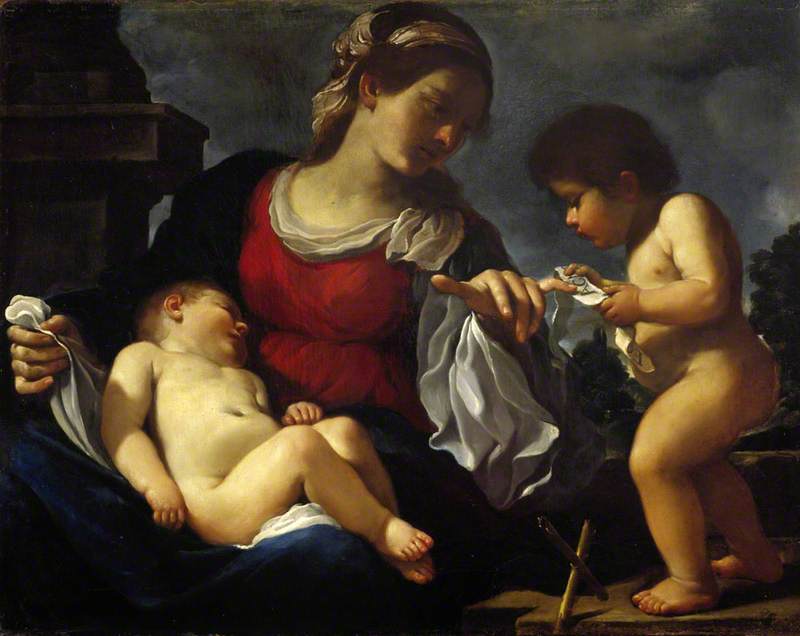 La Virgen con el Niño y el joven San Juan Bautista - Guercino