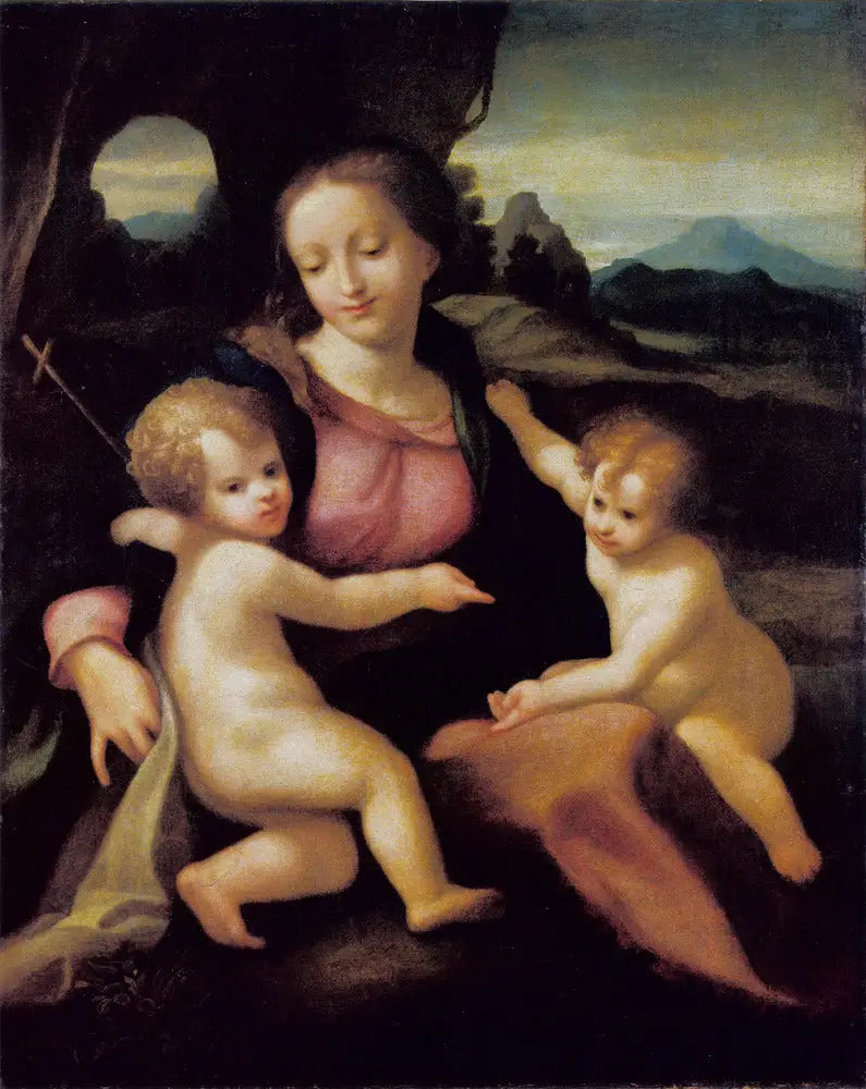 La Virgen con el Niño y el pequeño San Juan - Antonio da Correggio