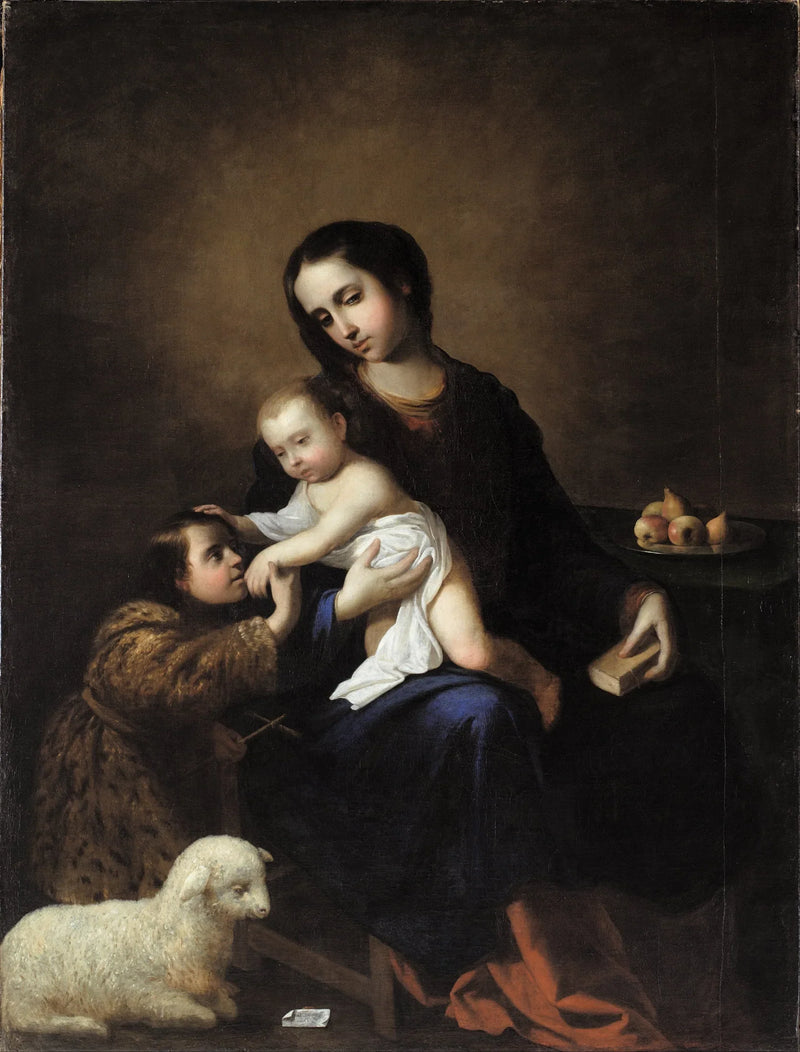 La Virgen con el Niño y el pequeño San Juan Bautista - Francisco de Zurbarán