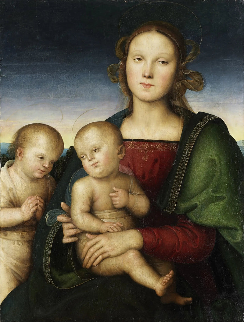 La Virgen con el Niño y el pequeño San Juan - Pietro Perugino