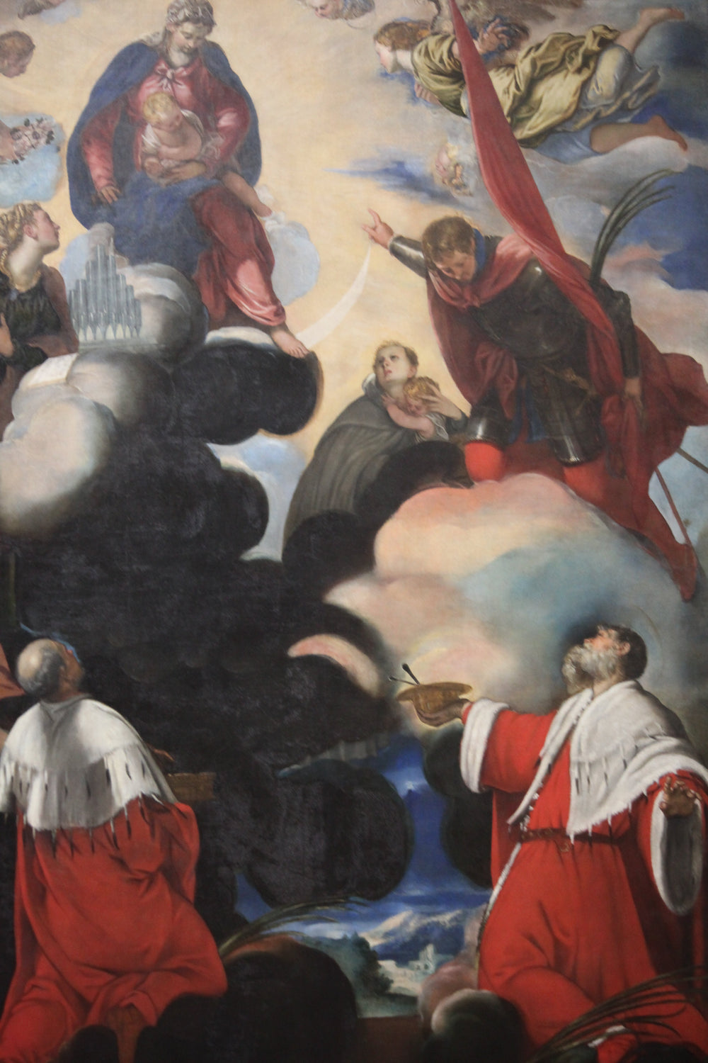 La Vierge à l'Enfant avec les saints Cécile, Marina, Théodore, Côme et Damien - Jacopo Tintoretto image 1 copie peinte à la main à l’huile