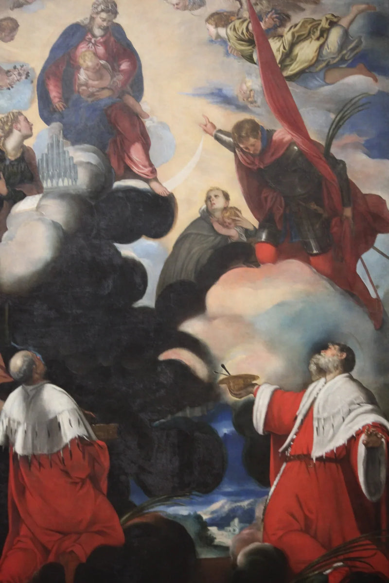 La Virgen con el Niño entre santos Cecilia, Marina, Teodoro, Cómus y Damián - Jacopo Tintoretto