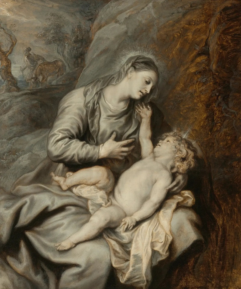 La Virgen con el Niño descansando durante la huida a Egipto - Antoine van Dyck