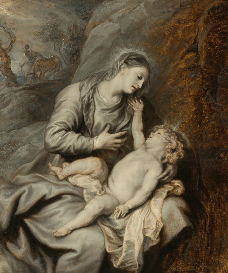 La Virgen con el Niño descansando durante la huida a Egipto - Antoine van Dyck