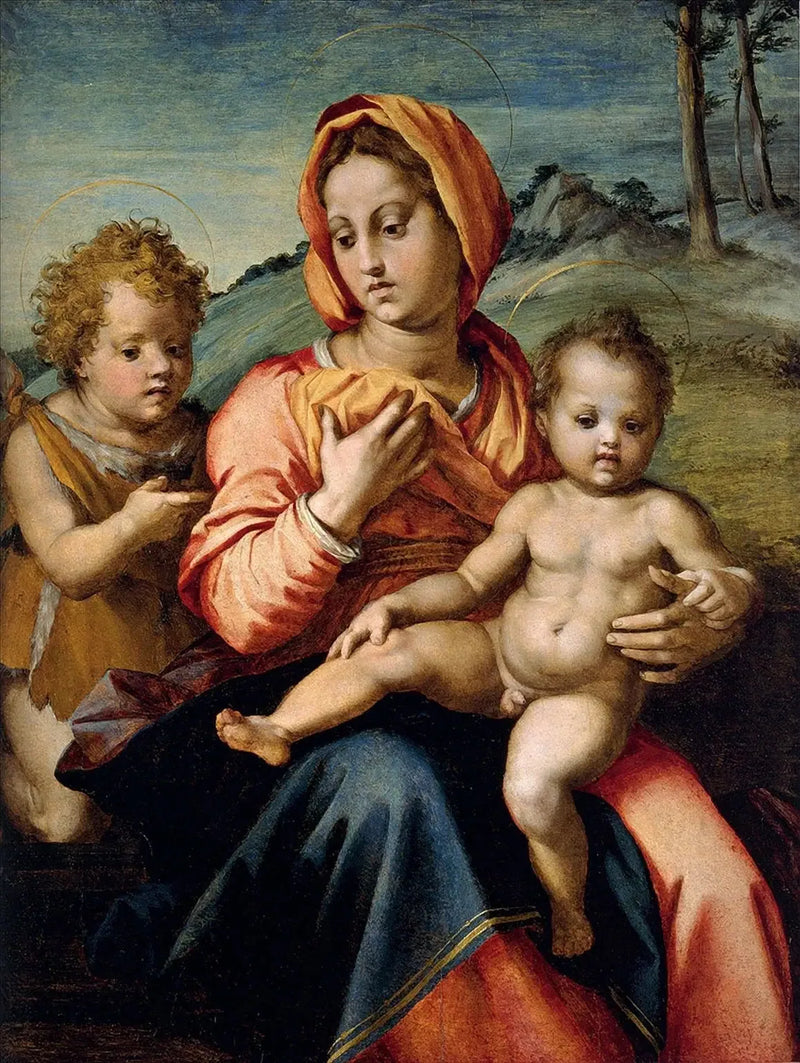 La Virgen con el Niño y San Juan Bautista niño - Andrea del Sarto