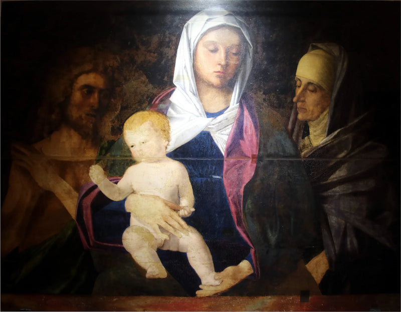 La Virgen con el Niño, san Juan Bautista y santa Ana - Giovanni Bellini