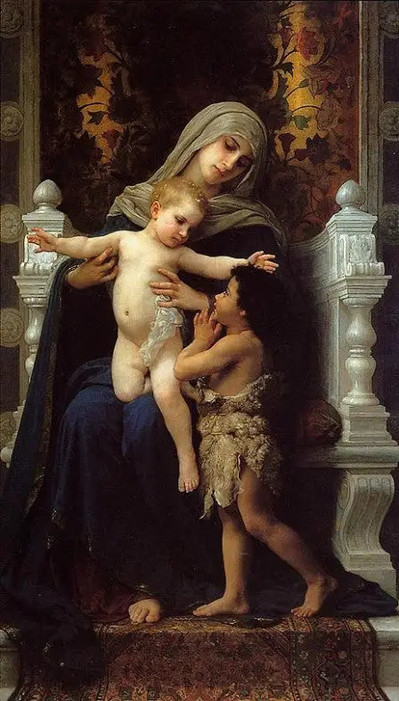 La Vierge à l'Enfant avec Saint Jean - Bouguereau image 1 reproduction artisanale de tableau