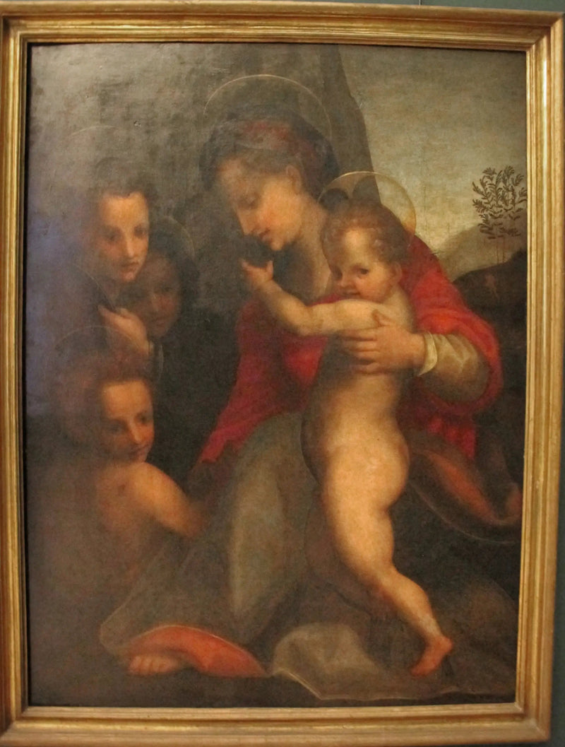 La Virgen con el Niño con el Niño San Juan y ángeles - Andrea del Sarto