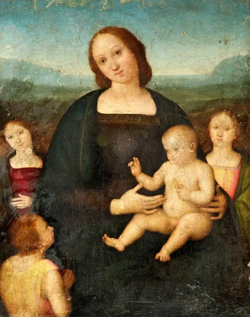 La Virgen con el Niño con san Juan y dos ángeles - Pietro Perugino