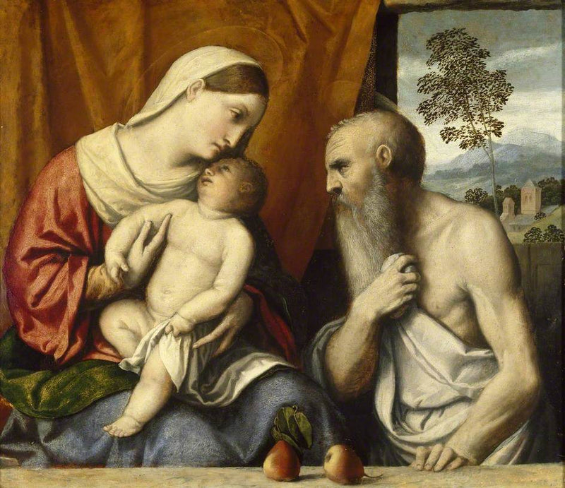 La Virgen con el Niño y San Jerónimo - Alessandro Bonvicino