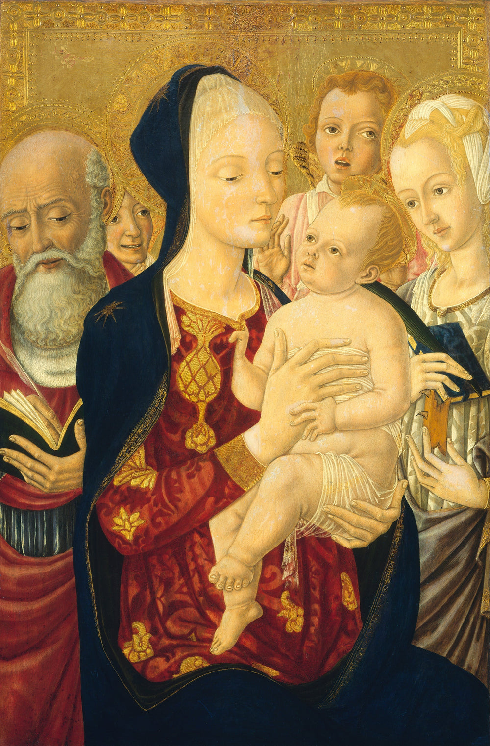 La Vierge à l'Enfant avec saint Jérôme, sainte Catherine d'Alexandrie et des anges - Matteo di Giovanni image 1 tableau peint à l’huile sur toile