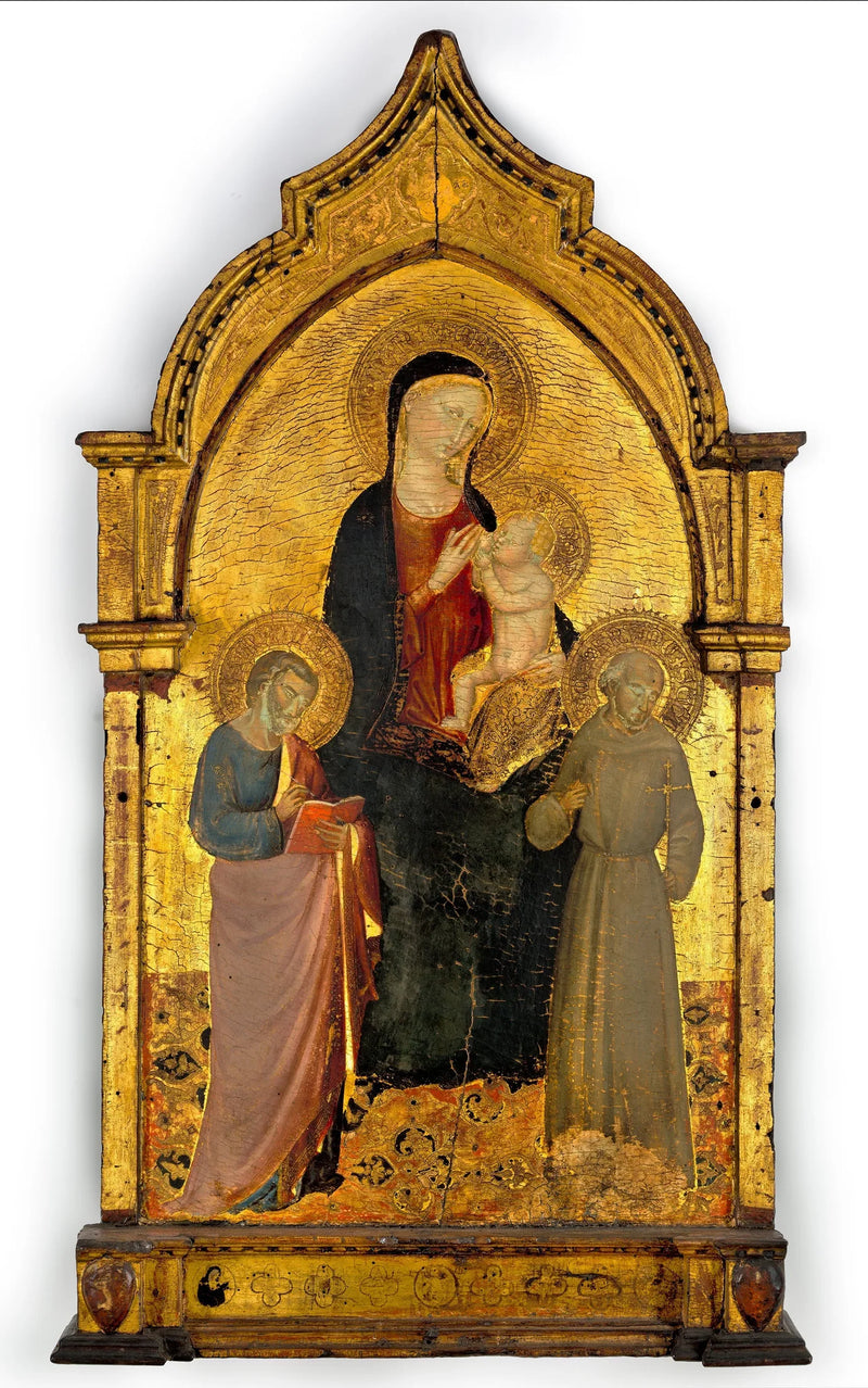 La Virgen con el Niño, san Mateo y san Francisco - Bicci di Lorenzo
