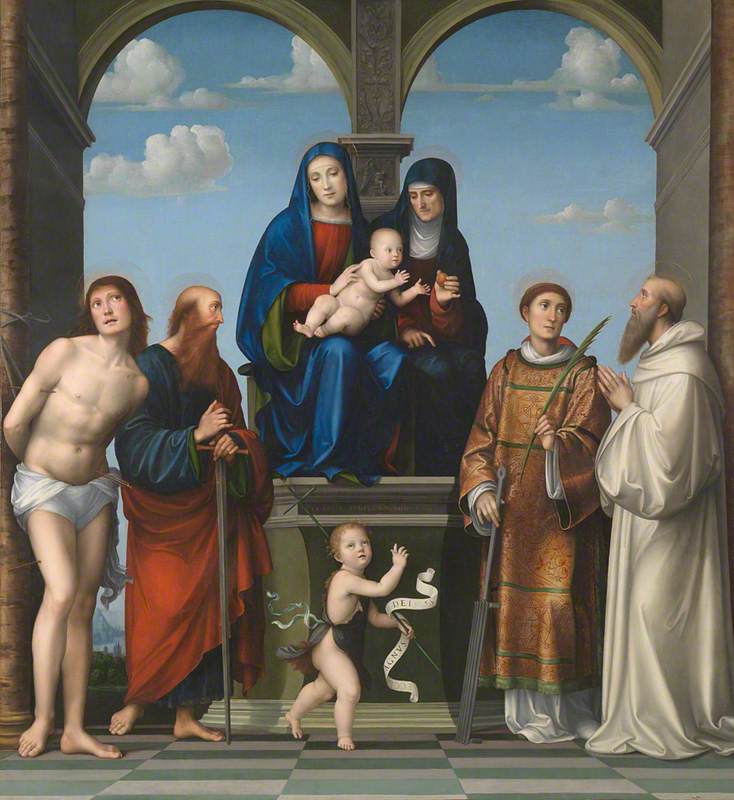 La Virgen con el Niño, Santa Ana y otros santos - Francesco Francia