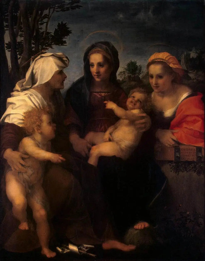 La Virgen con el Niño, Santa Catalina, Santa Isabel y San Juan Bautista - Andrea del Sarto