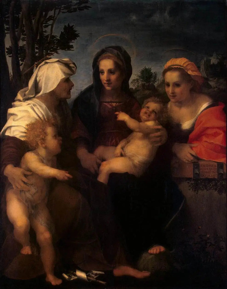 La Virgen con el Niño, Santa Catalina, Santa Isabel y San Juan Bautista - Andrea del Sarto