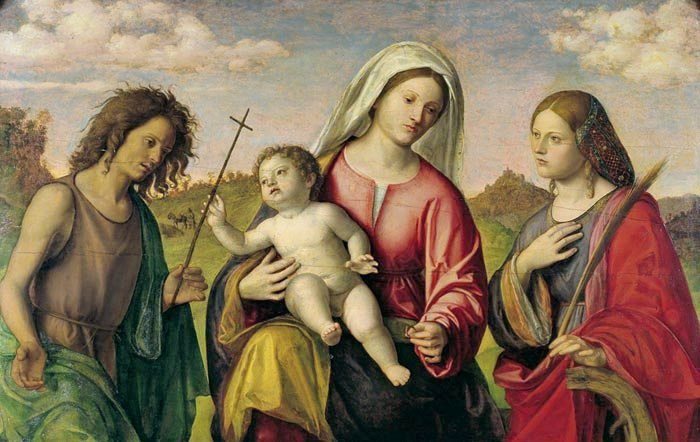 La Virgen con el Niño y Santa Catalina y San Juan Bautista - Cima da Conegliano