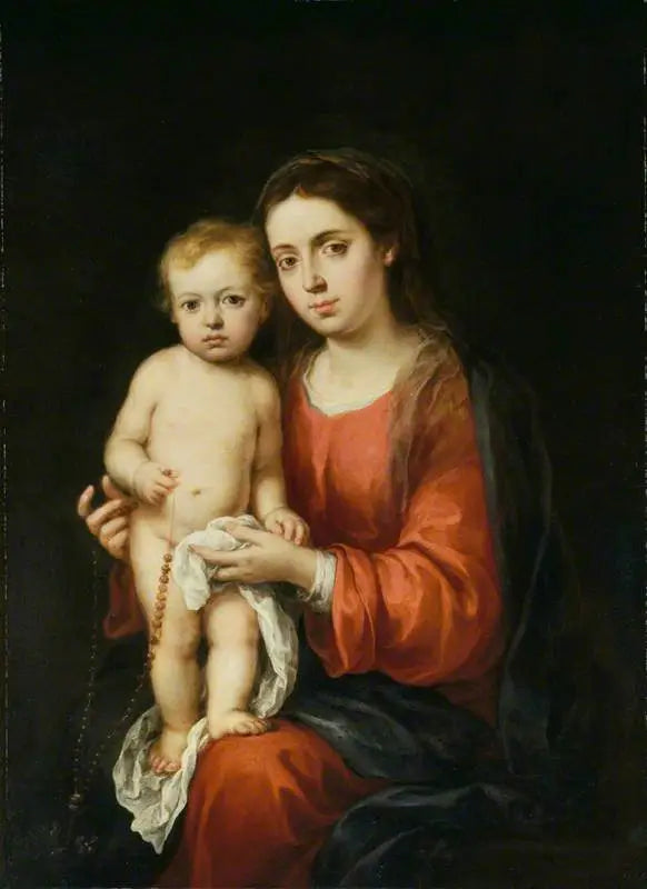 La Virgen con el Niño con un rosario - Bartolomé Esteban Murillo
