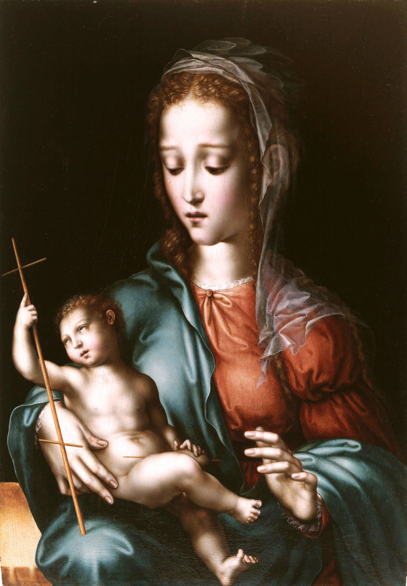 La Virgen con el Niño y un huso - Luis de Morales