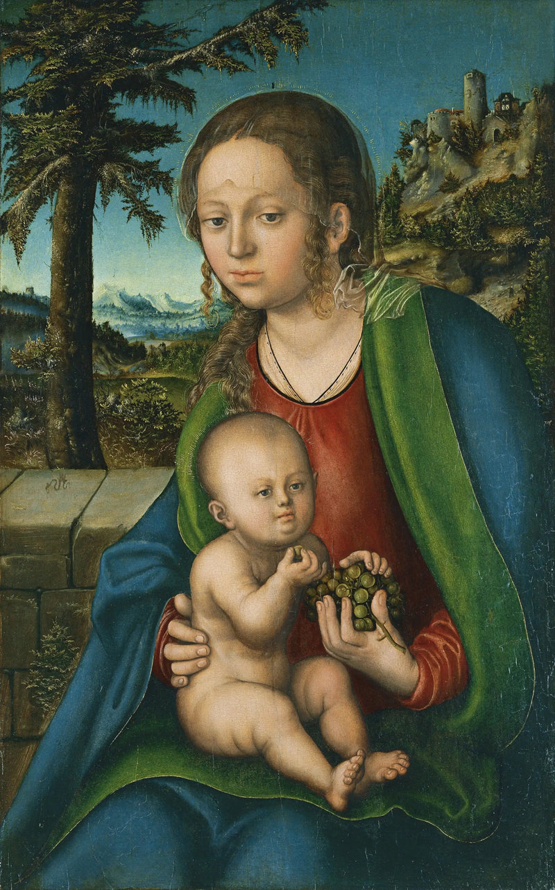 La Virgen con el Niño y un racimo de uvas - Lucas Cranach el Viejo