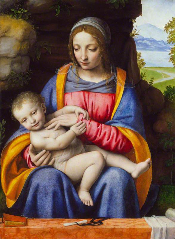 La Virgen con el Niño en un paisaje - Bernardino Luini