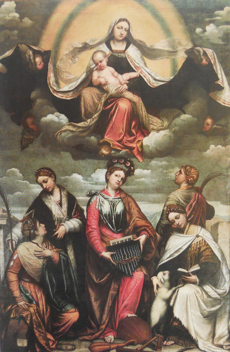 La Virgen con el Niño en gloria con santas - Alessandro Bonvicino