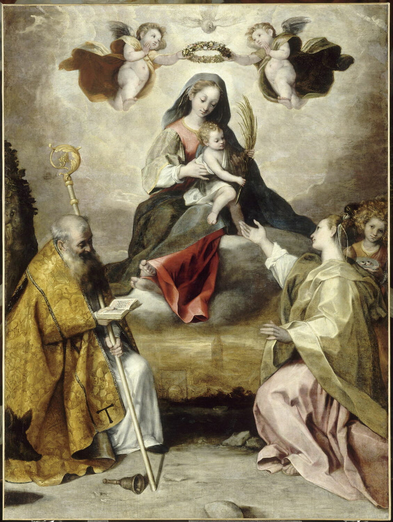 La Virgen con el Niño en gloria con san Antonio abad y santa Lucía - Federico Barroci