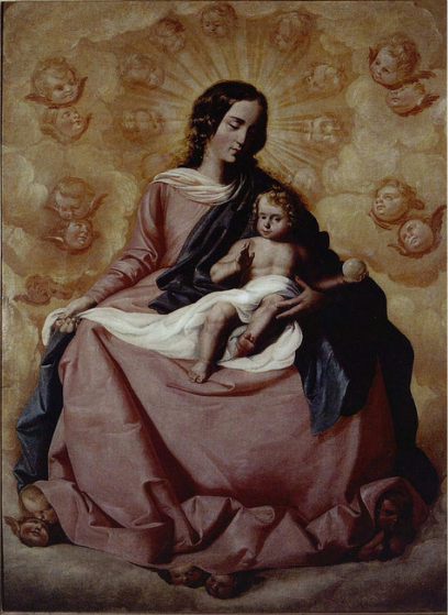 La Virgen con el Niño en gloria - Francisco de Zurbarán