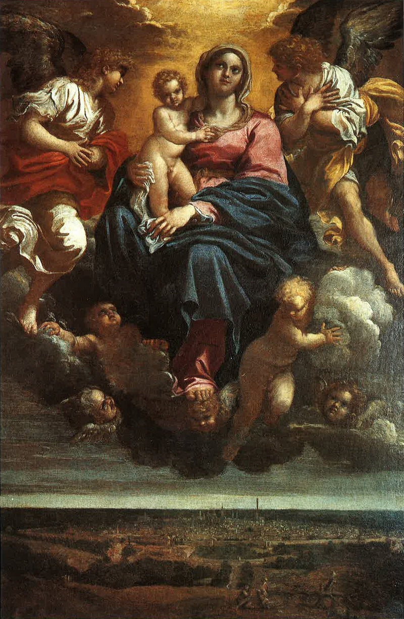 La Virgen con el Niño en gloria sobre la ciudad de Bolonia - Annibale Carracci