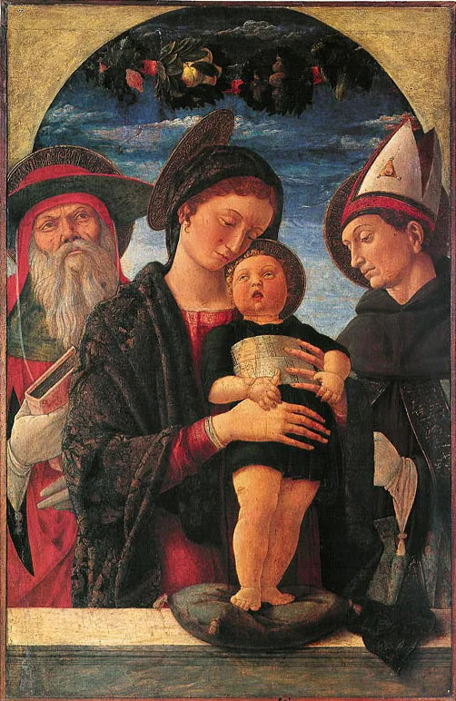 La Virgen con el Niño entre san Jerónimo y san Luis de Toulouse - Andrea Mantegna