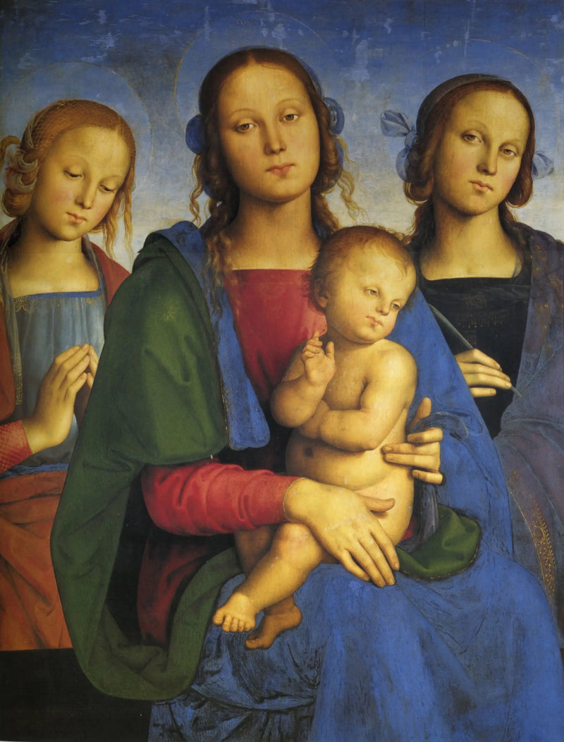 La Virgen con el Niño entre Santa Catalina de Alejandría y una santa - Pietro Perugino