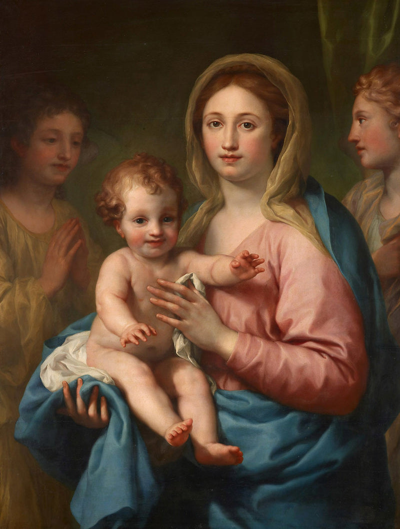 La Virgen con el Niño y dos ángeles - Anton Raphael Mengs