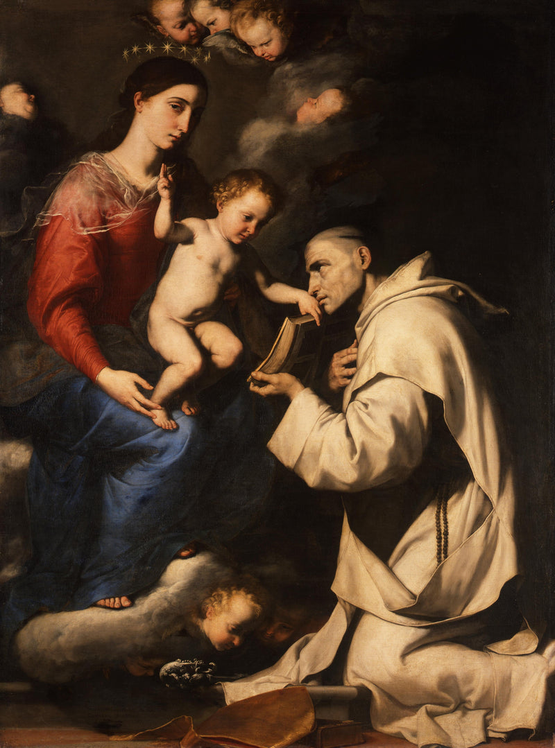 La Virgen con el Niño Jesús y San Bruno - Jusepe de Ribera