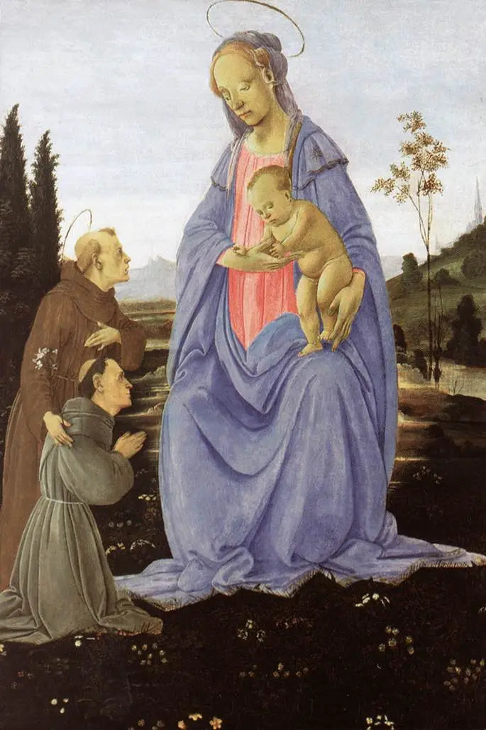 La Virgen con el Niño, san Antonio de Padua y un hermano - Filippino Lippi