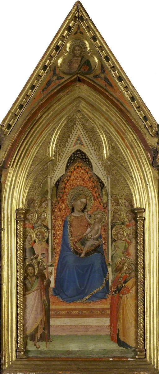 La Virgen con el Niño en trono con santos (tríptico, panel central) - Bernardo Daddi