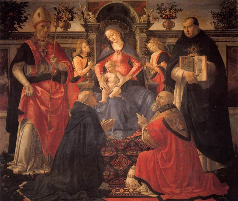 La Virgen con el Niño entre ángeles y santos - Domenico Ghirlandaio