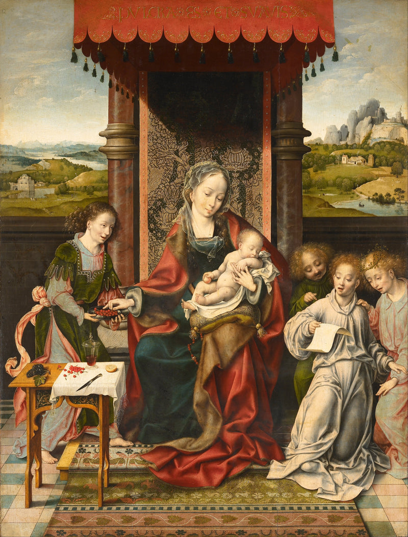 La Virgen con el Niño y ángeles - Joos van Cleve