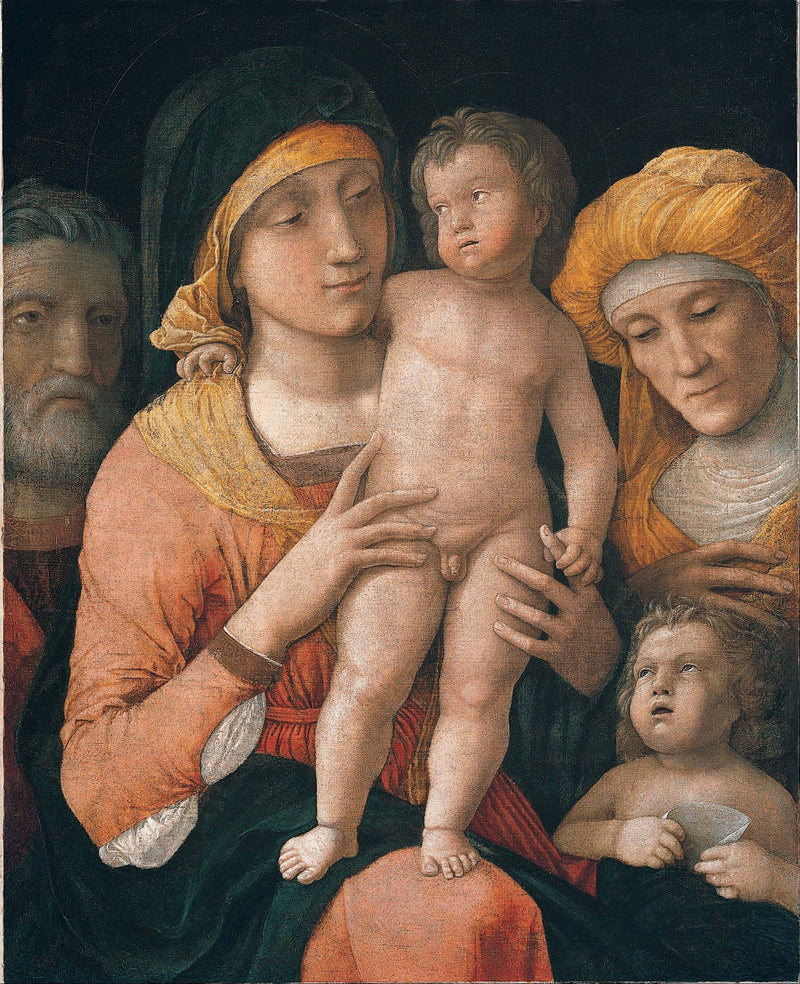 La Virgen con el Niño y los santos José, Isabel y Juan el Bautista - Andrea Mantegna