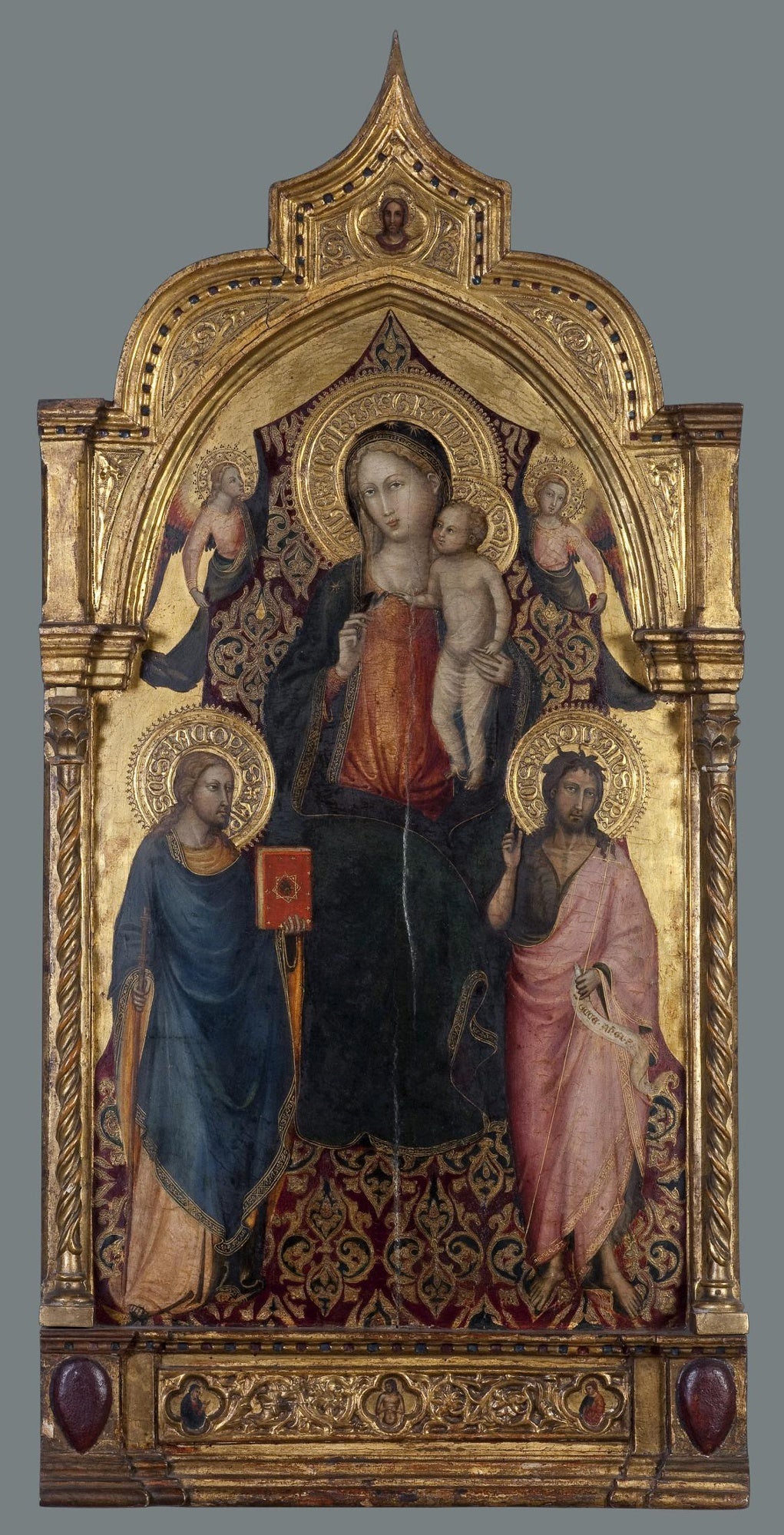 La Vierge à l’Enfant avec saint Jacques le Jeune saint Jean-Baptiste et des anges - Bicci di Lorenzo - Alpha