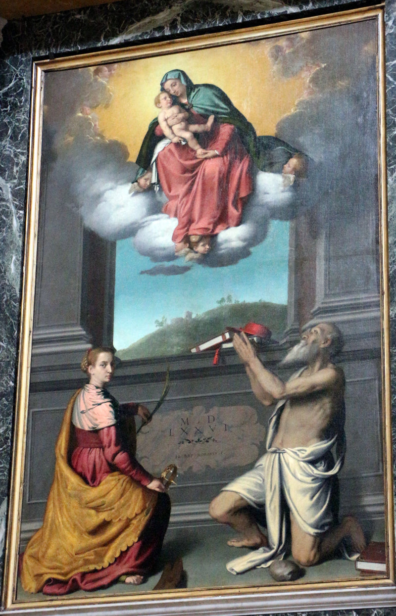 La Virgen con el Niño en gloria con santos - Giovanni Battista Moroni