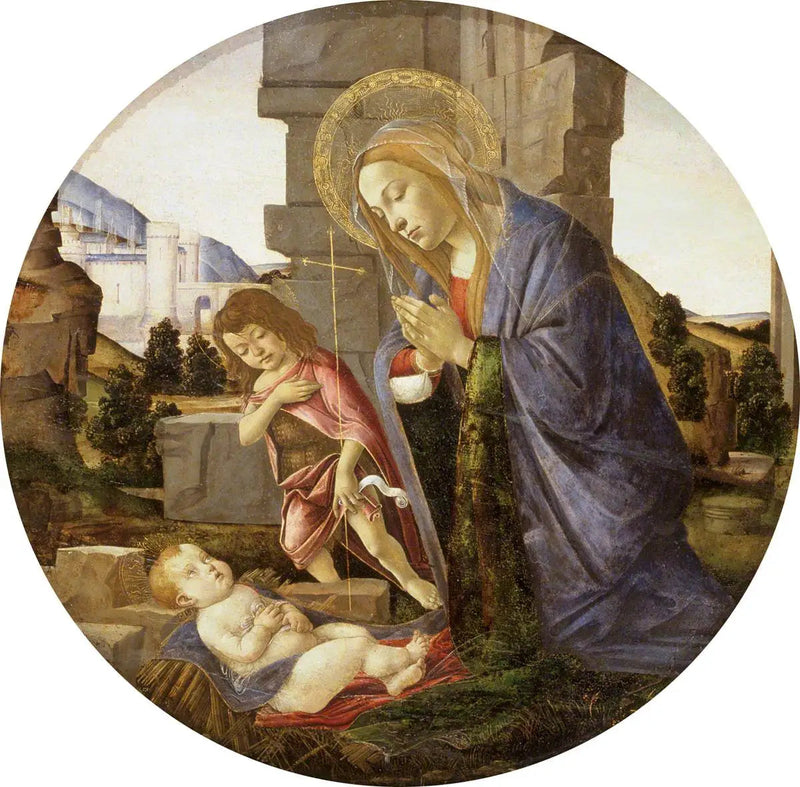La Virgen adorando al Niño con el joven san Juan - Sandro Botticelli