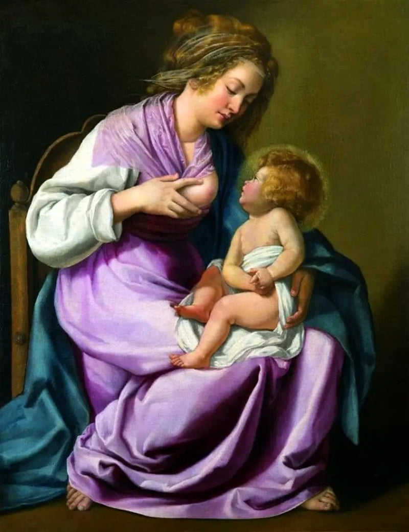 La Virgen amamantando al Niño - Artemisia Gentileschi