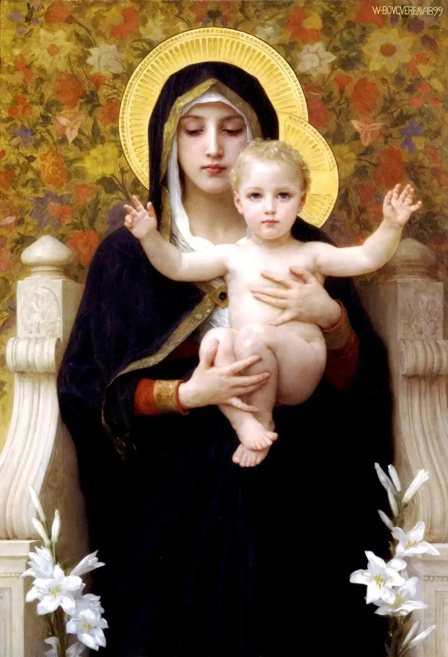 La Virgen con lirios - Bouguereau