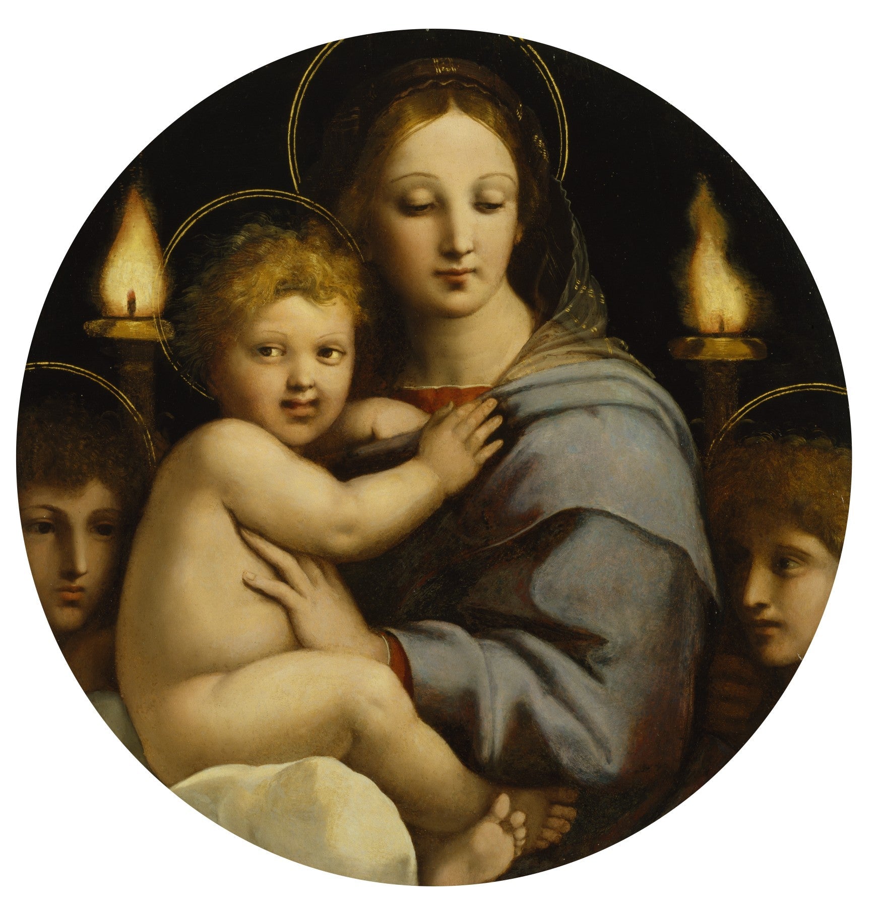 Reproduction du tableau « La Vierge aux candélabres - Raphaël Sanzio » par Alpha Reproduction en peinture à l’huile