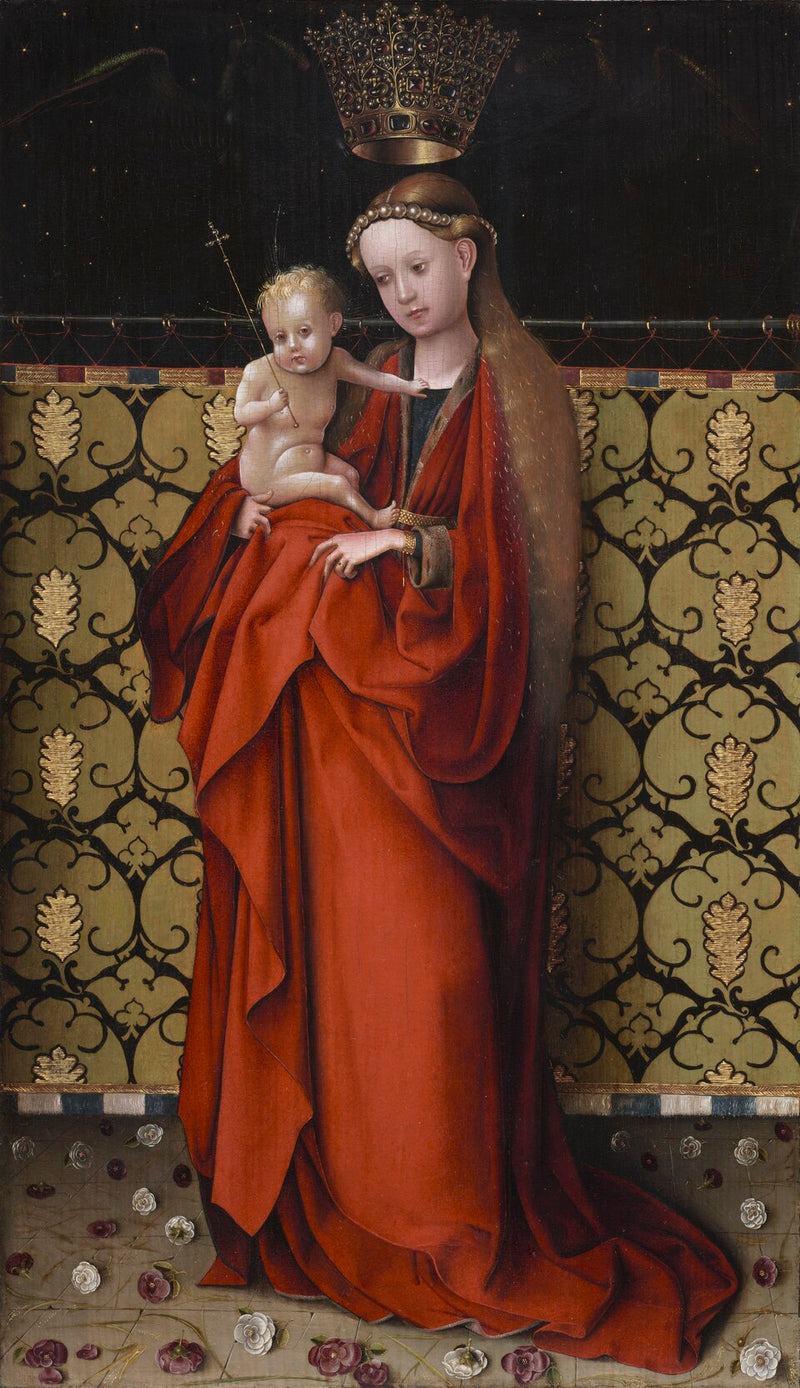 La Virgen coronada por los ángeles - Stefan Lochner