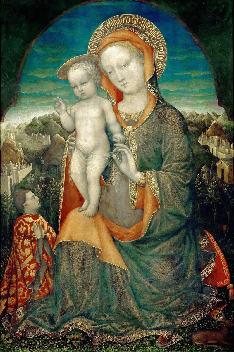 La Virgen de la humildad adorada por un príncipe de la casa de Este - Iacopo Bellini