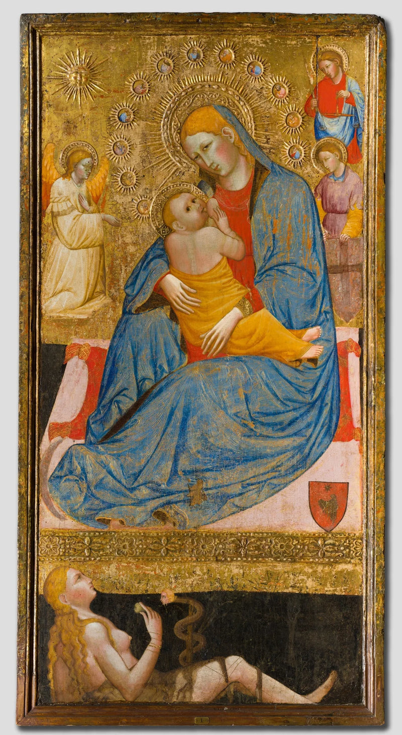 La Virgen de la Humildad frente a la tentación de Eva - Olivuccio di Ciccarello