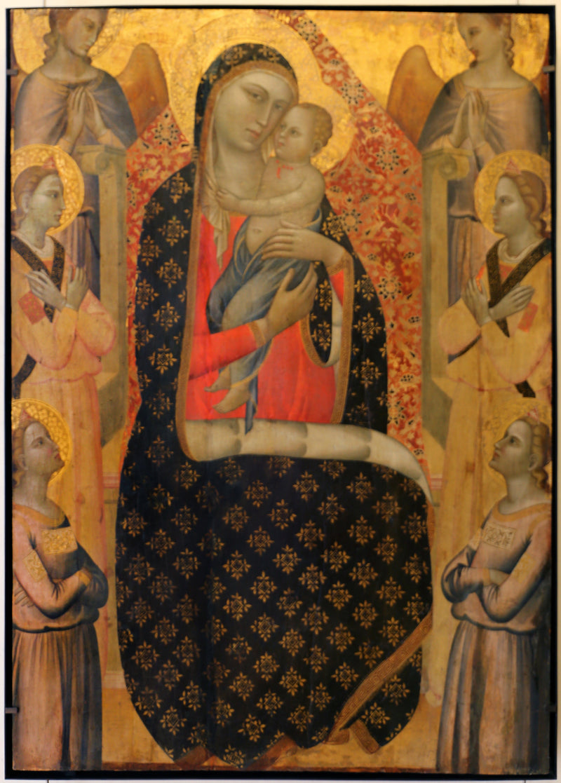 La Virgen de la Majestad rodeada de seis ángeles - Francescuccio Ghissi